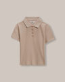 Polo Cropped De Punto,PIEDRA